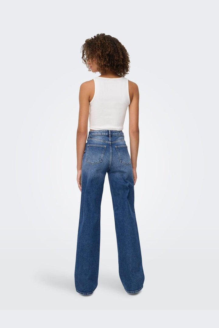 Only - Onljuicy Wide Leg Dot330 - 4882568 Dark Blue Denim