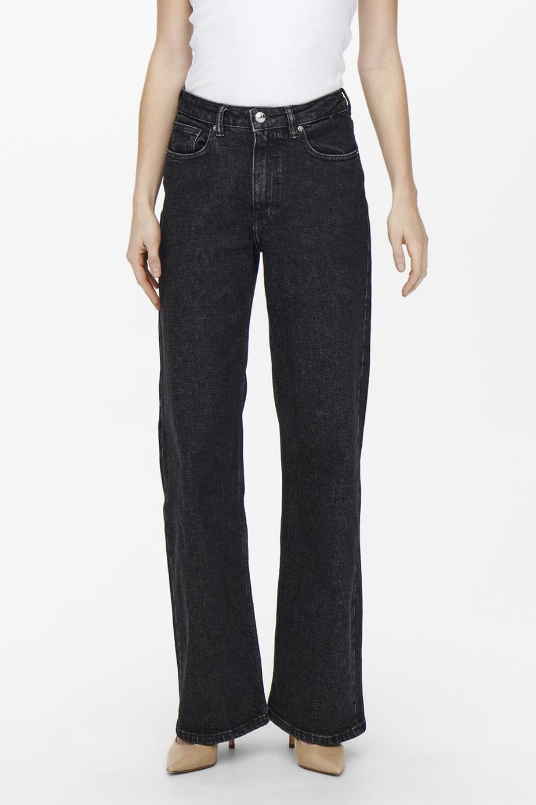 Only - Onljuicy Wide Leg Rea244 - 3860807 Black Denim Nas244