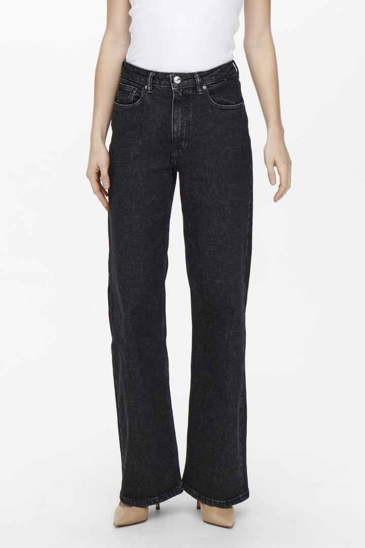 Only - Onljuicy Wide Leg Rea244 - 3860807 Black Denim Nas244
