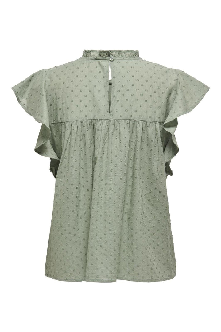 Only - Onlkatti S/S Dobby Top 15337637 - 4652136 - Hedge Green