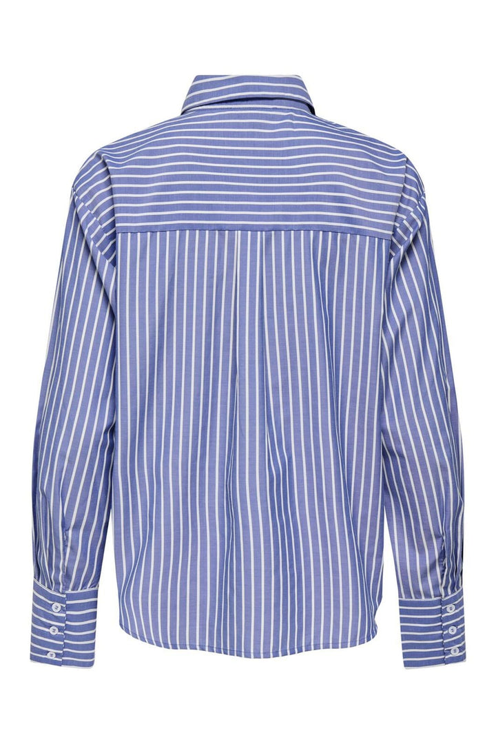 Only - Onlkaylen Ls Heart Emb Shirt - 4882462 Serenity Bright White