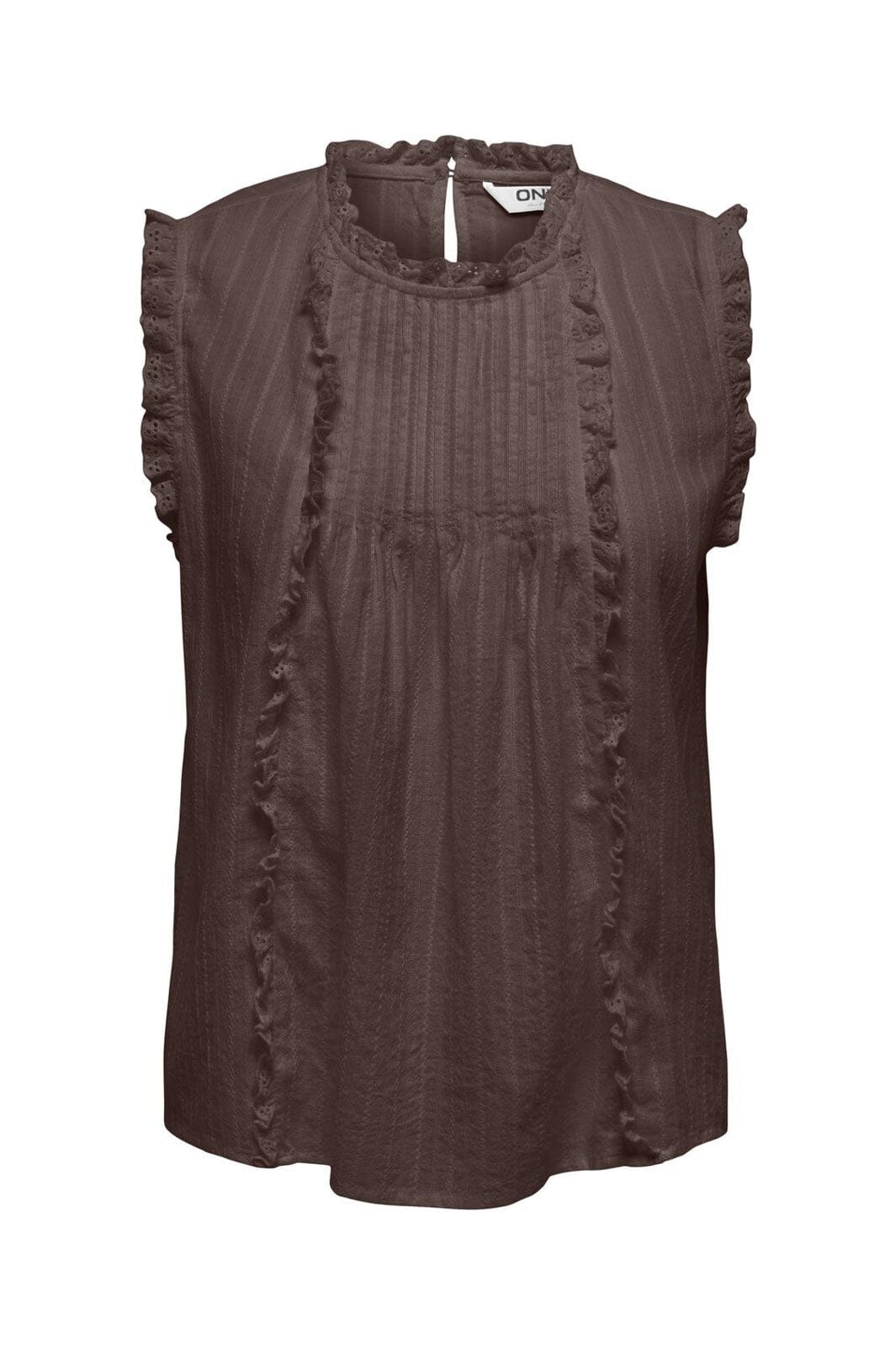 Only - Onlkieran S/L Emb Shirt - 4957772 Chocolate Martini