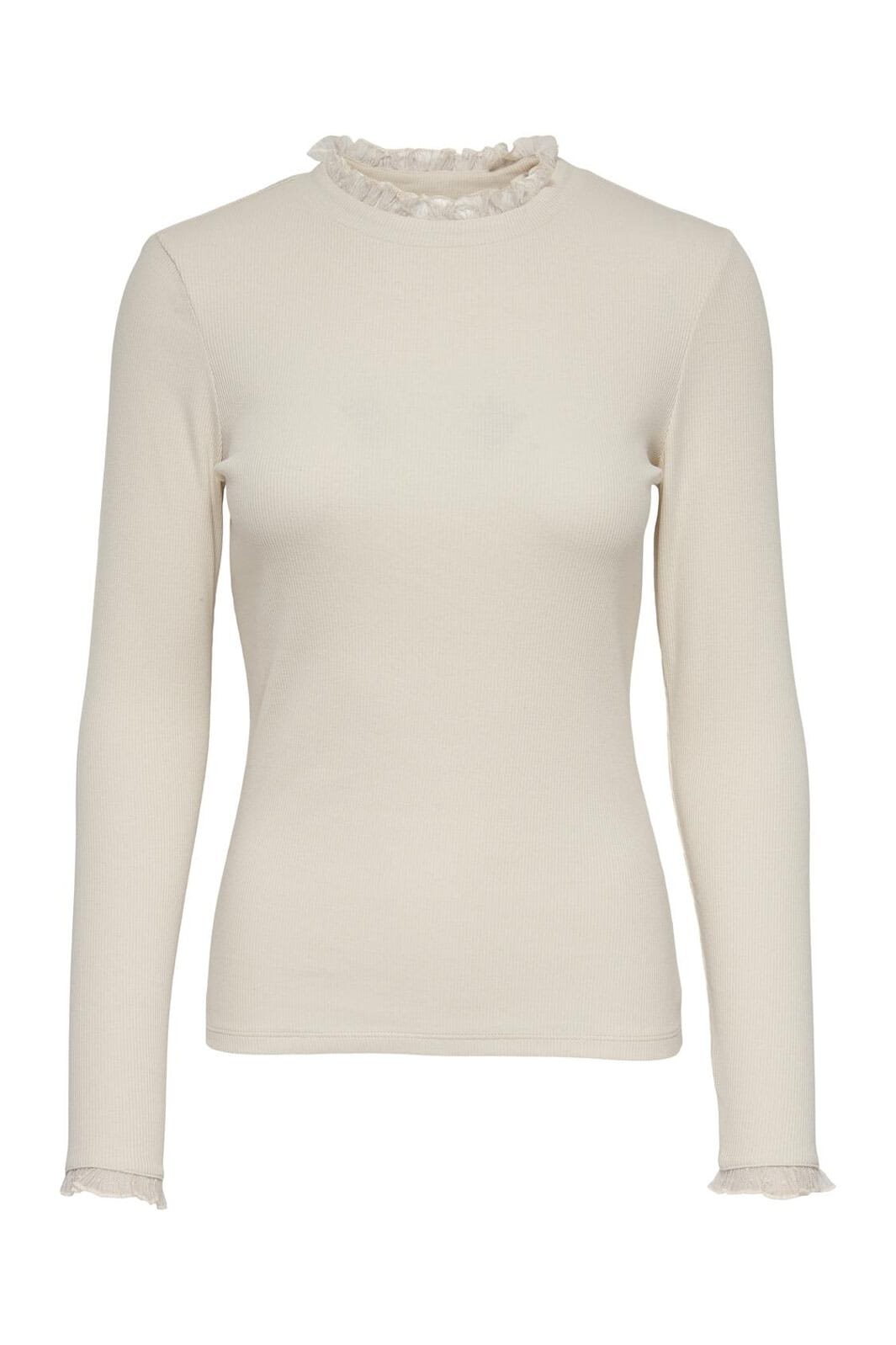 Only - Onlleslie L/S Lace Mix Top - 4071079 Birch