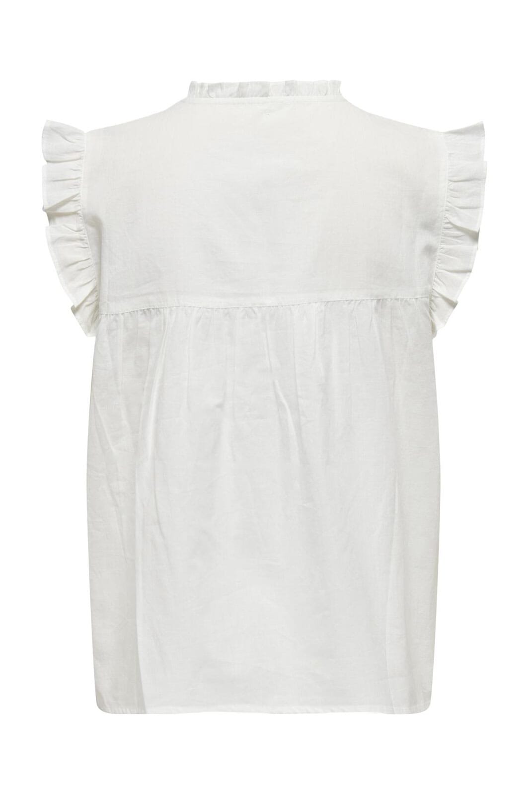 Only - Onllessy S/L Emb Top - 4678688 Cloud Dancer Cashmere Blue Embroidery