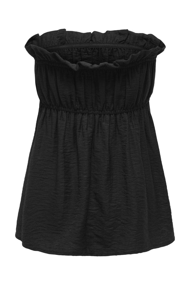 Only - Onllino Ruffle Bandeau Top Ox - 4938574 Black