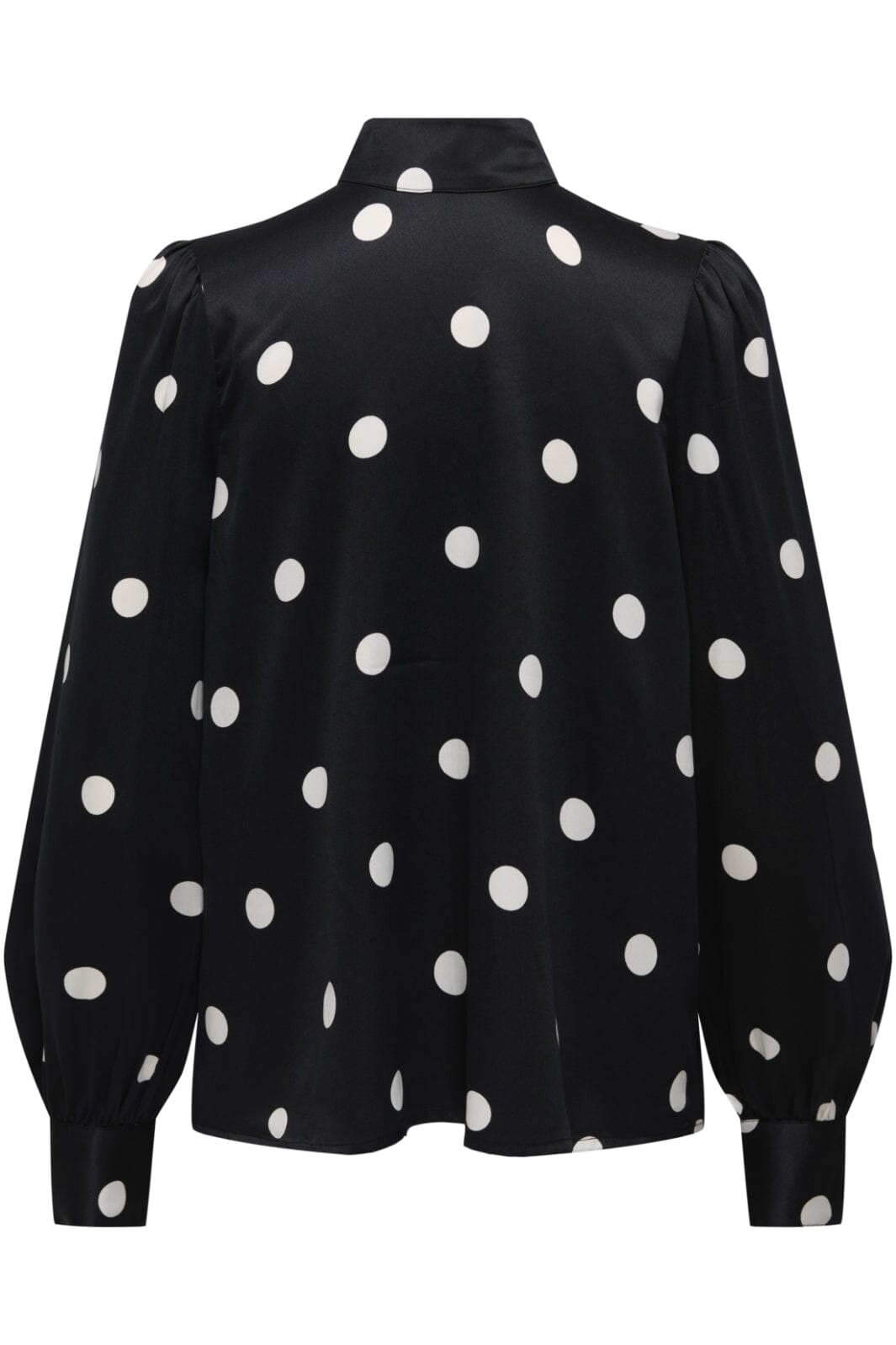 Only - Onllydia L/S Satin Bow Shirt - 4990930 Black White Dots