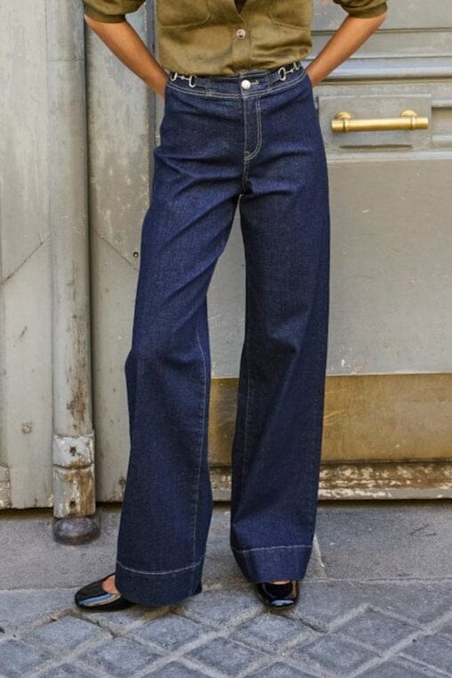 Only - Onlmadison Wide Buckle Db Gua - 4977036 Dark Blue Denim Jeans