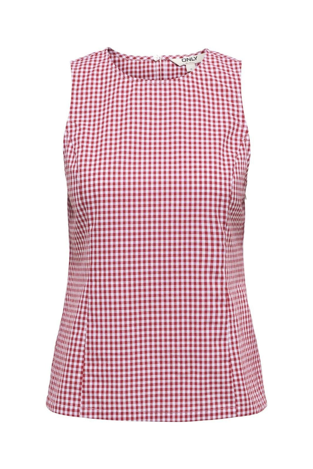 Only - Onlmaye Sl Check Top - 4955606 Salsa White