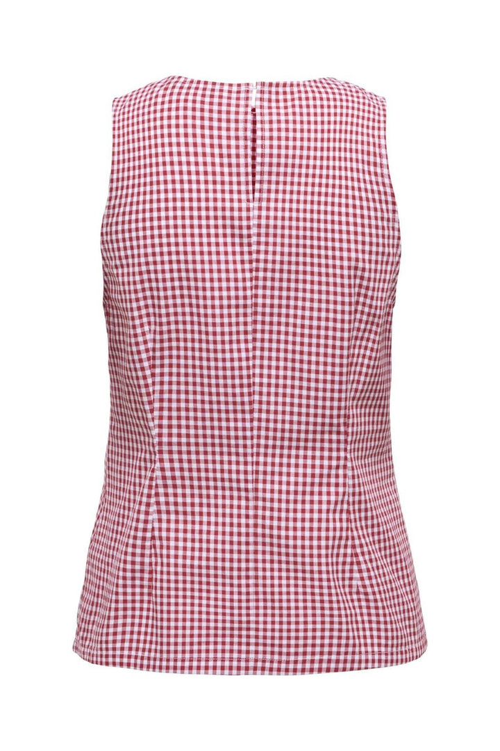 Only - Onlmaye Sl Check Top - 4955606 Salsa White