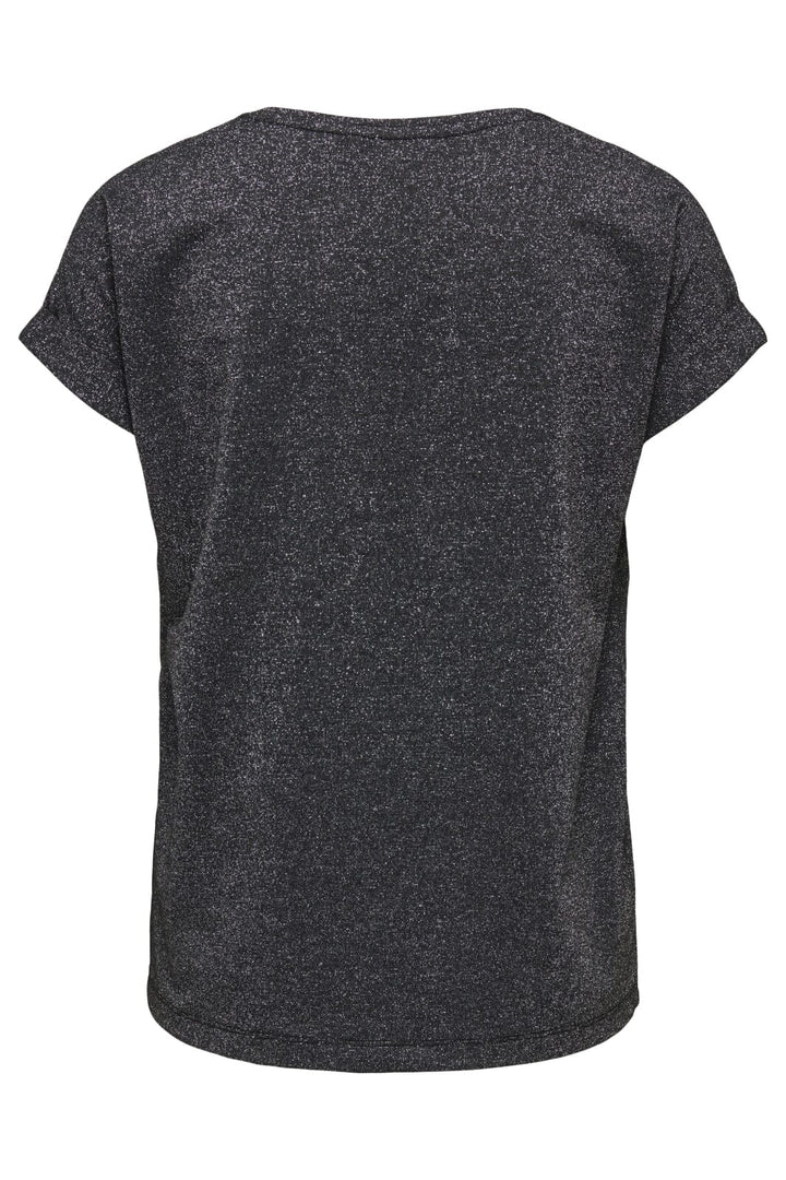 Only - Onlmoster Glitter S/S Top - 4898718 Black Silver Lurex
