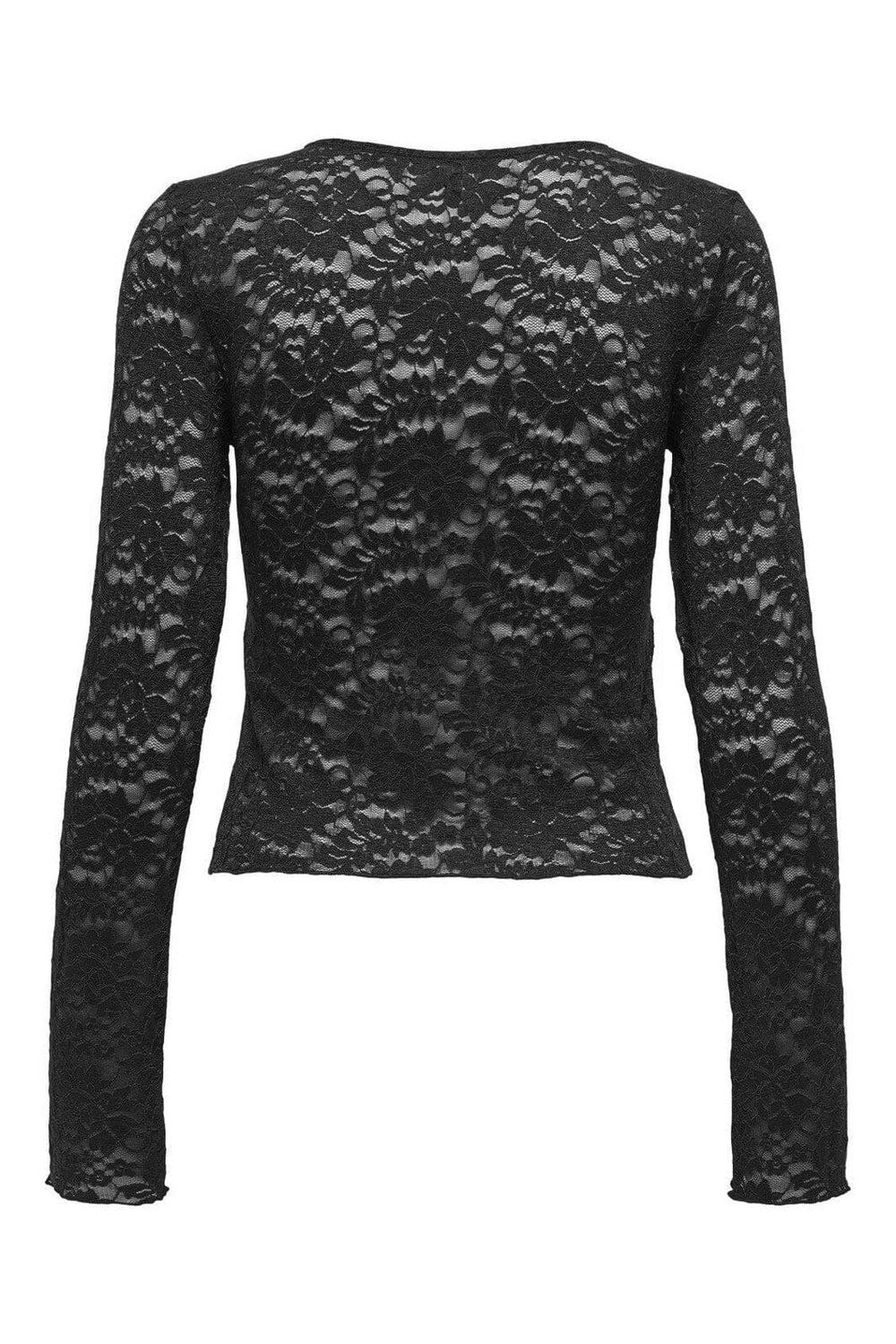 Only - Onlnikka L/S Lace Top - 4891949 Black