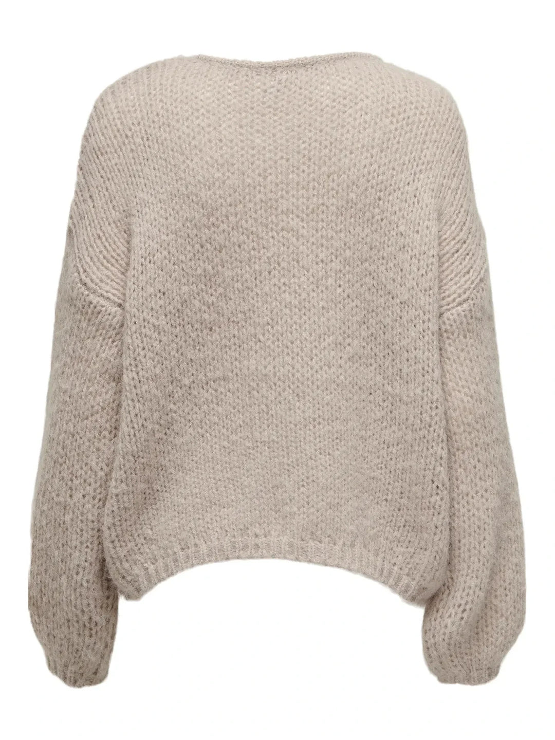 Only - Onlnordic Life Ls O-Neck Knt - 4339937 Humus Strikbluser