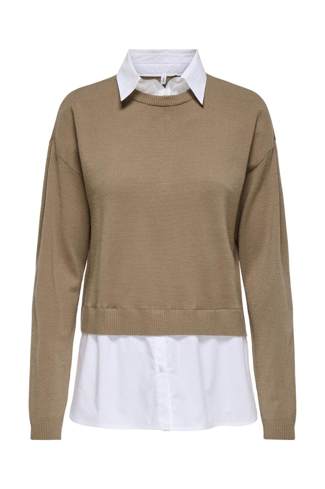 Only - Onlpayson Ls Mix Pullover Knt - 4894437 Cocoa Créme Cloud Dancer Woven