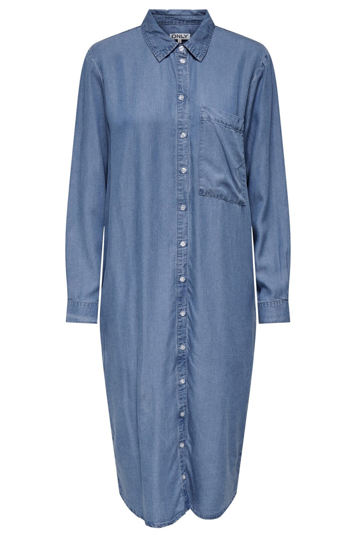 Only - Onlpema Ls Midi Dress Yor 15350529 - 4775447 - Medium Blue Denim