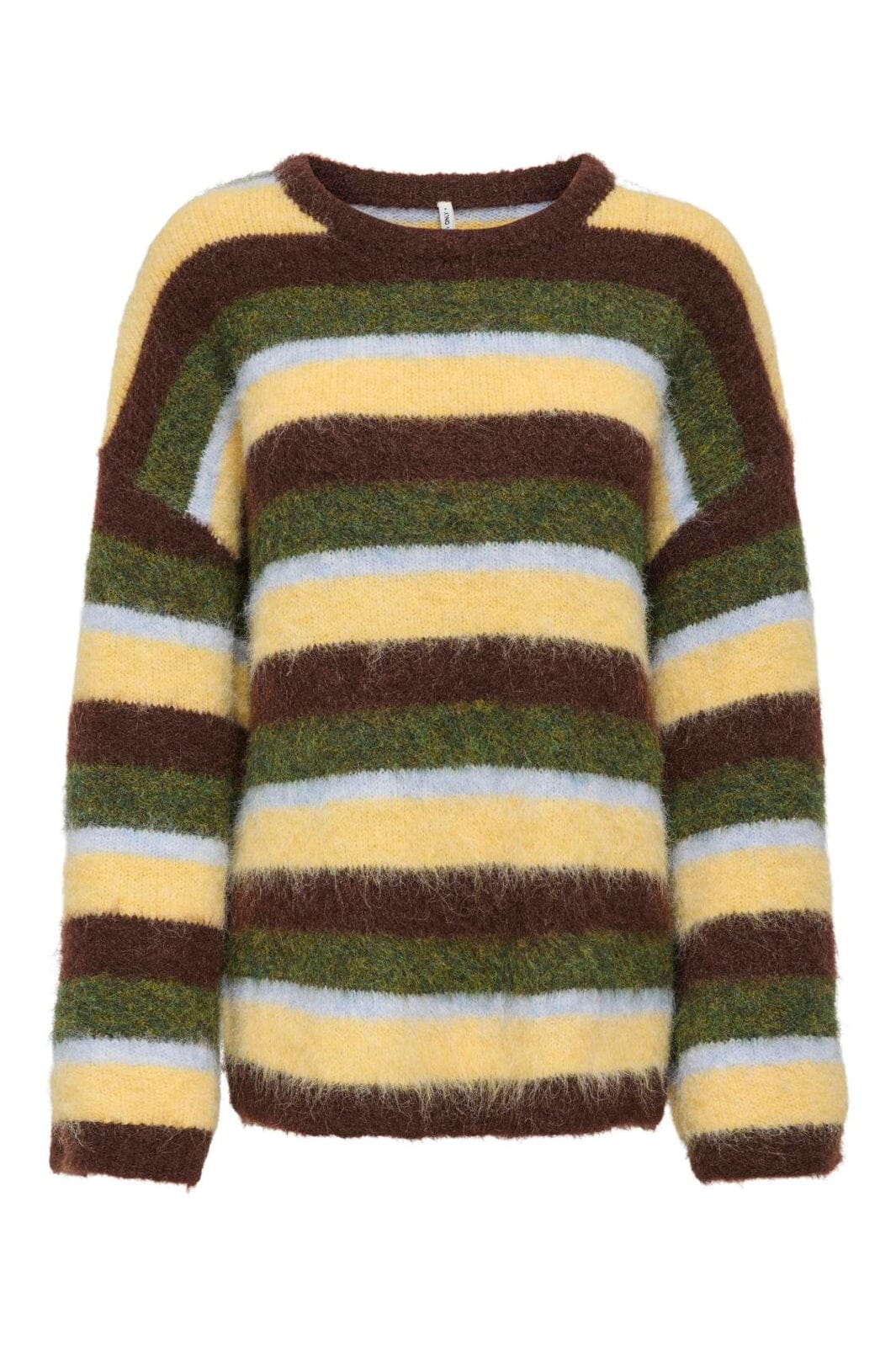 Only - Onlperil Life Ls O-Neck Knt - 5020827 Pinecone Olive Branch/Windsurfer/Sunlight