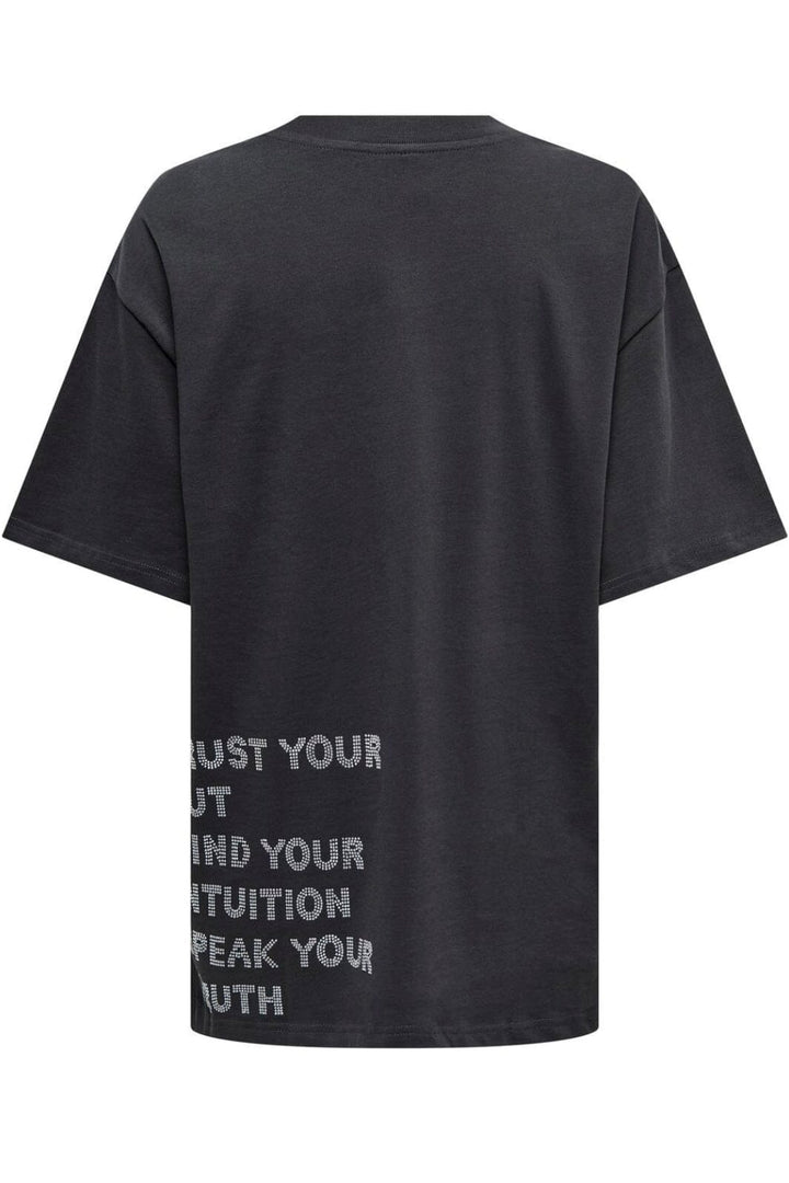 Only - Onlriri S/S Stones Top Box - 4563680 Phantom Trust T-shirts