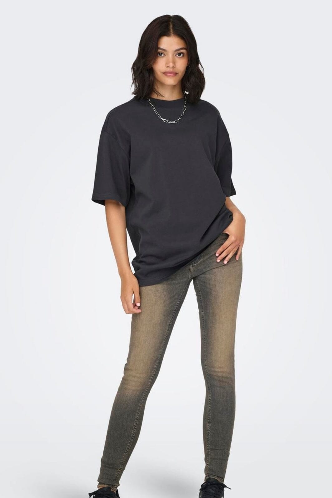 Only - Onlriri S/S Stones Top Box - 4563680 Phantom Trust T-shirts