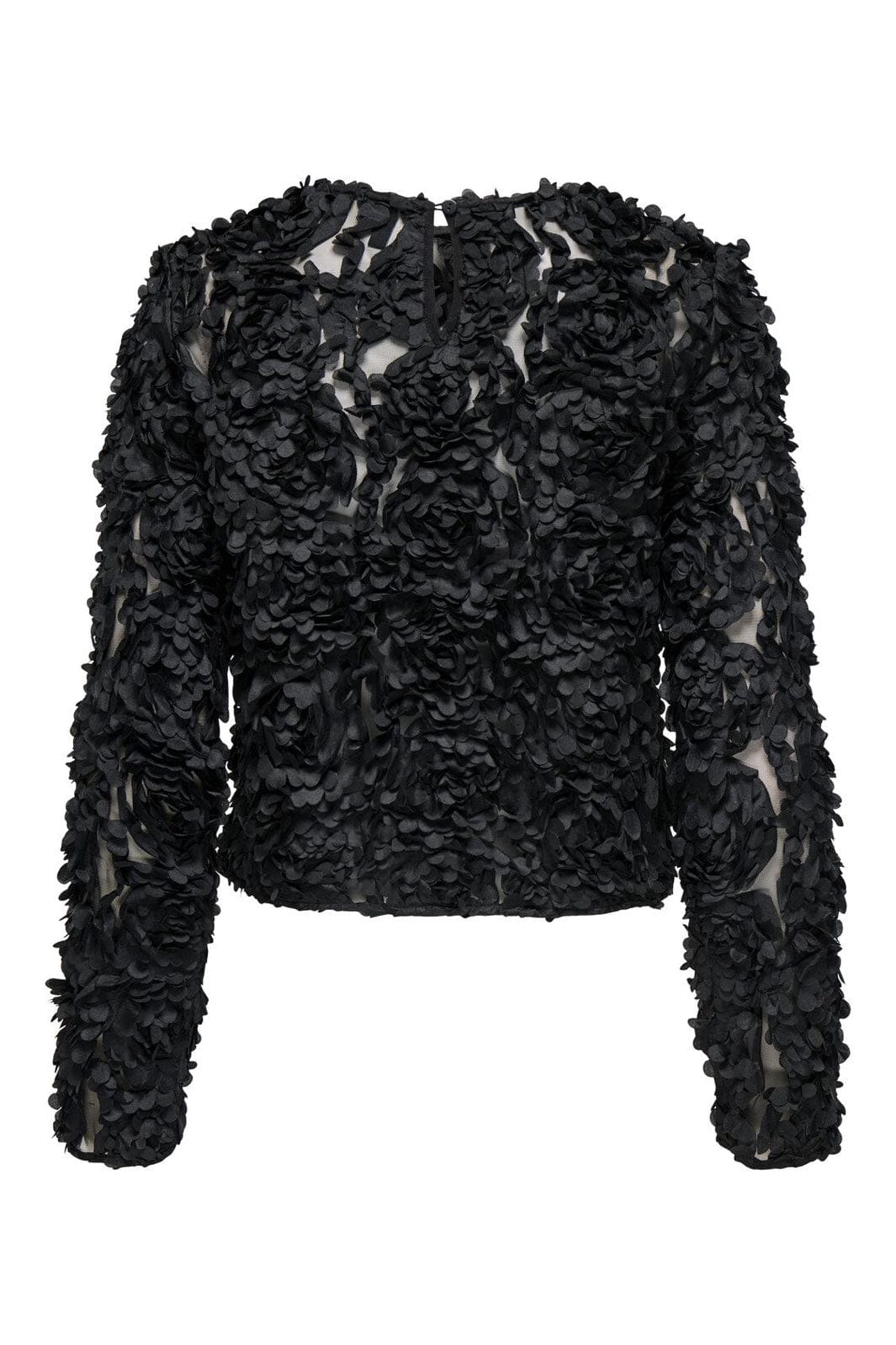 Only - Onlrosebloom L/S Top - 4913296 Black Rose Flower (Black)
