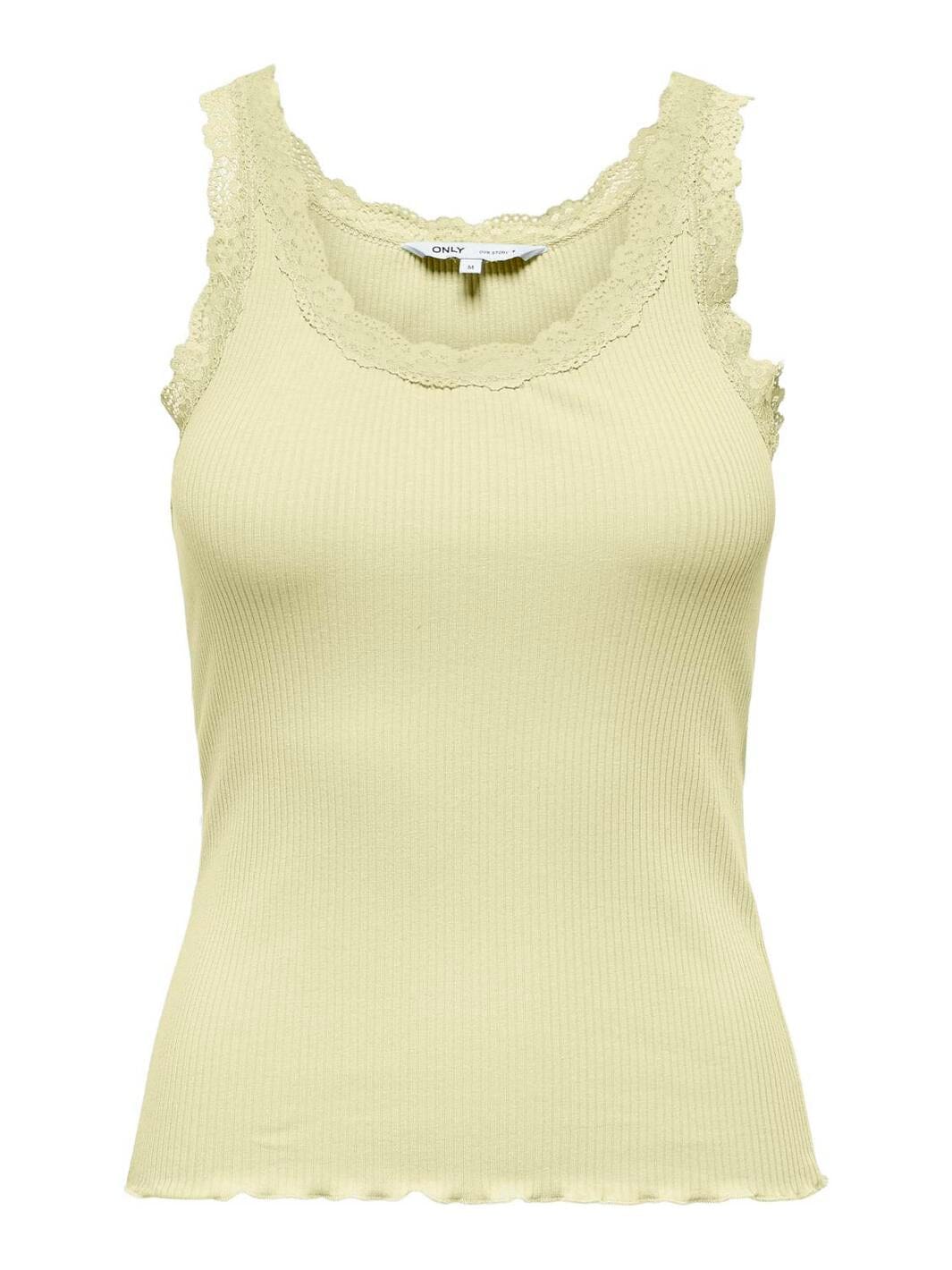 Only - Onlsara Sharai Lace Tank Top - 4944514 Double Cream