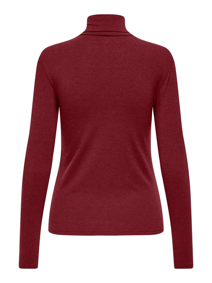 Only - Onlsia L/S Roll Neck Top Box - 4891631 Black Coffee Melange Toppe