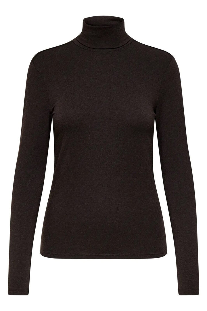 Only - Onlsia L/S Roll Neck Top Box - 4928790 Cabernet Melange Toppe