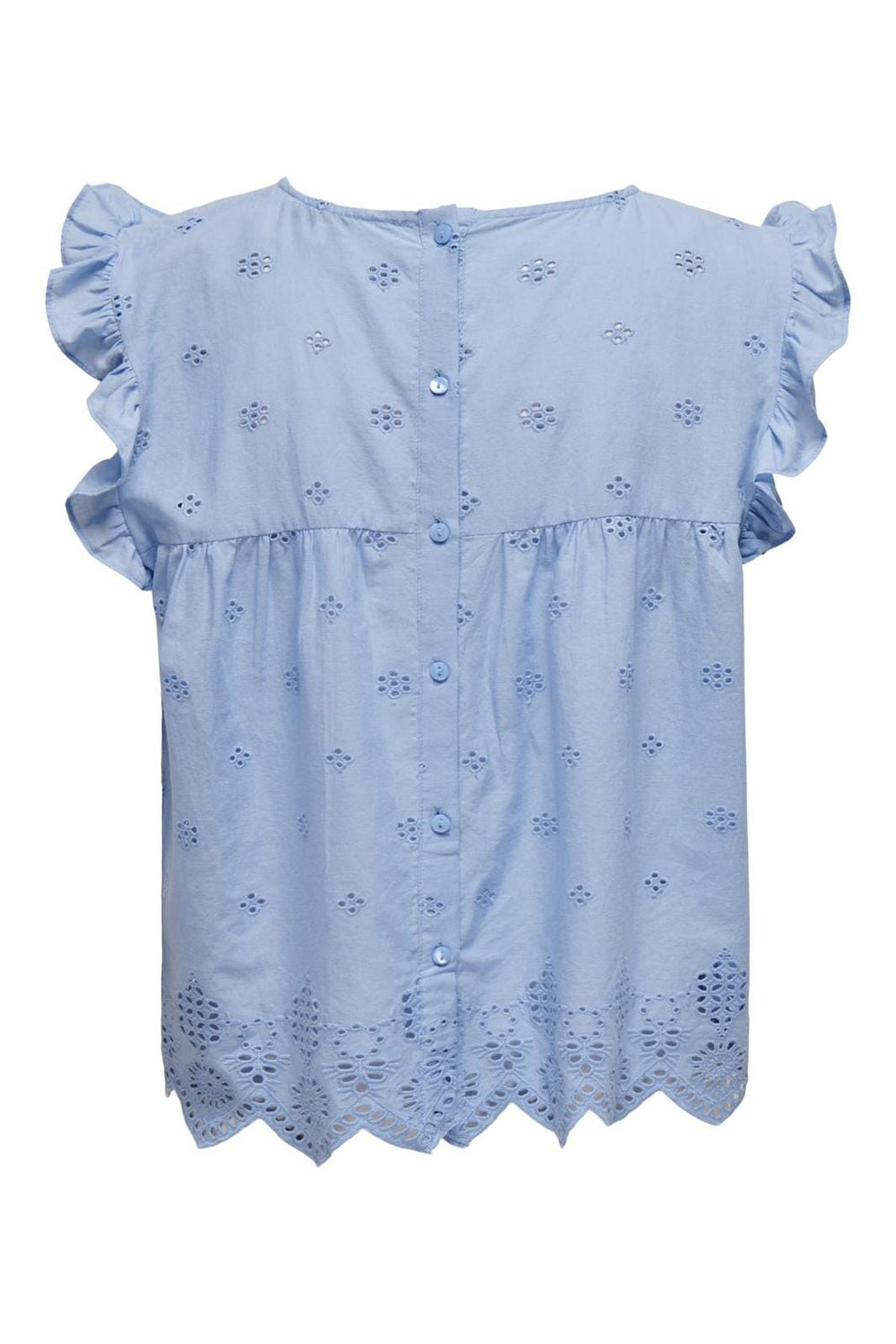 Only - Onlsilla Life S/L Frill Top 15213398 - 4494597 - Bel Air Blue