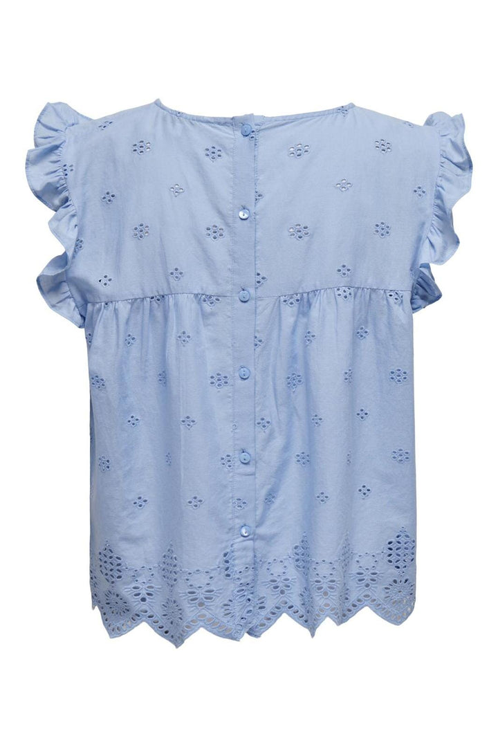 Only - Onlsilla Life S/L Frill Top 15213398 - 4494597 - Bel Air Blue