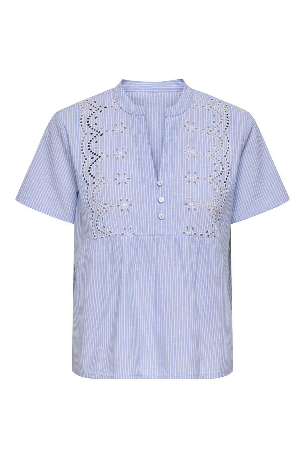 Only - Onlskano Ss Emb Top - 4939985 Serenity Cloud Dancer