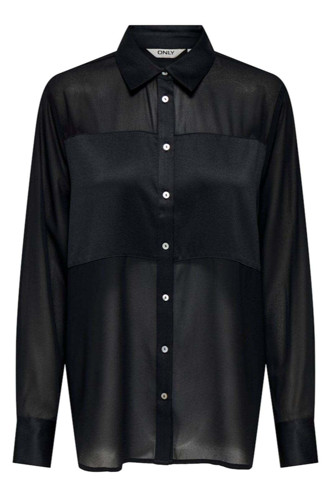 Only - Onlstar Life L/S Breeana Mix Shirt Solid - 4883781 Black Skjorter