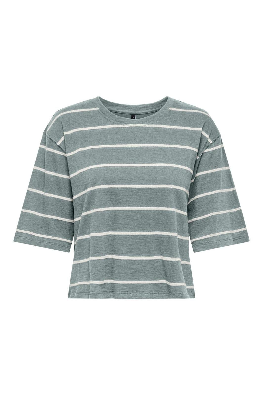 Only - Onlsummer S/S Boxy Top - 4793516 Abyss Cloud Dancer