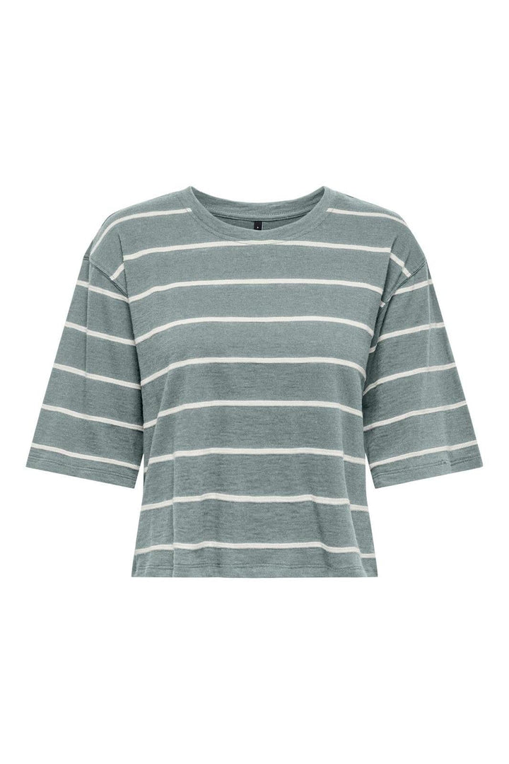 Only - Onlsummer S/S Boxy Top - 4793516 Abyss Cloud Dancer