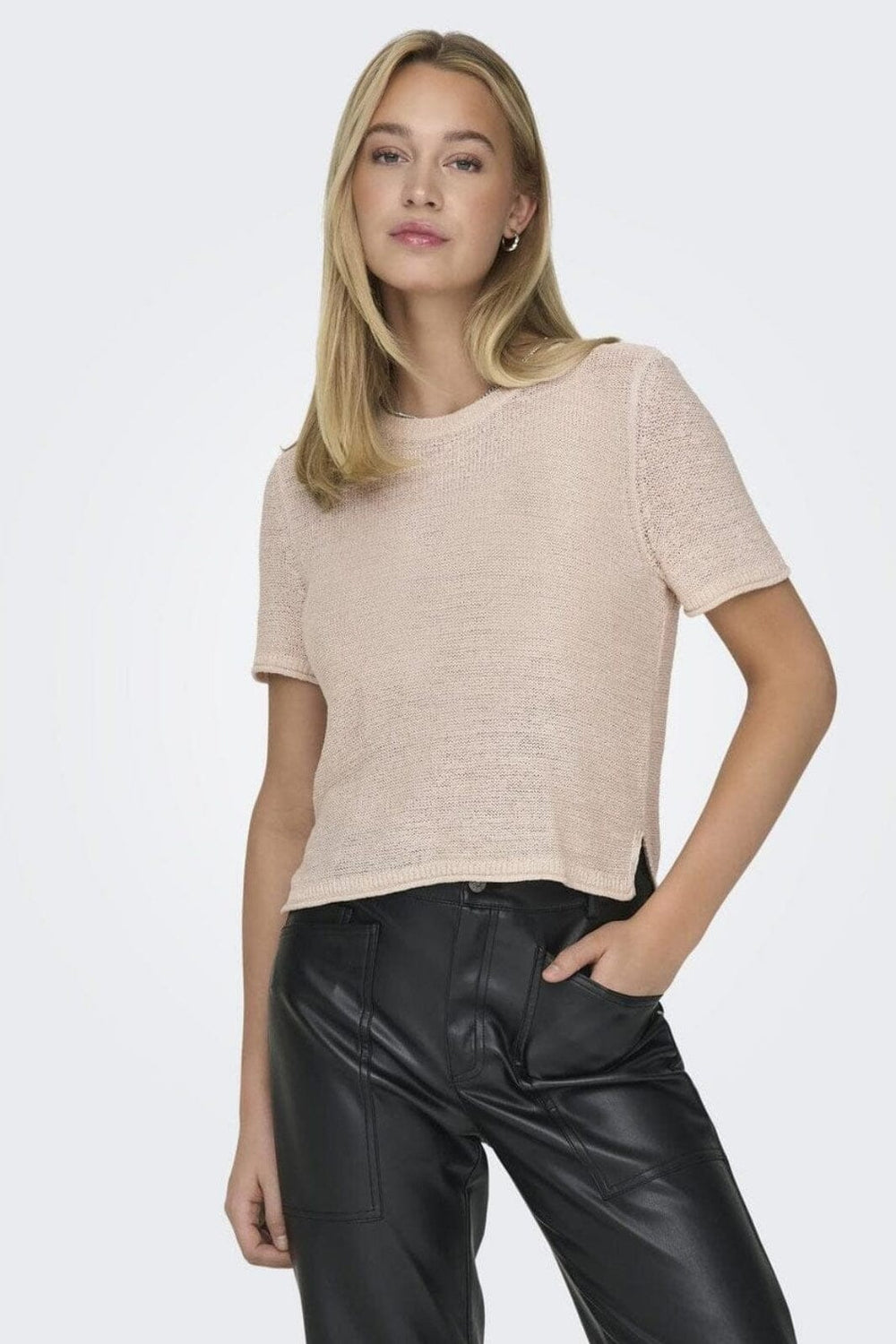 Only - Onlsunny S/S Pullover Knt - 4270899 Pumice Stone
