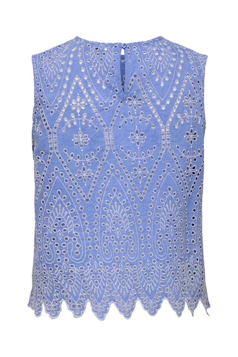 Only - Onltulum Sl Emb Top - 4695467 Blue Bonnet Bright White Emb.