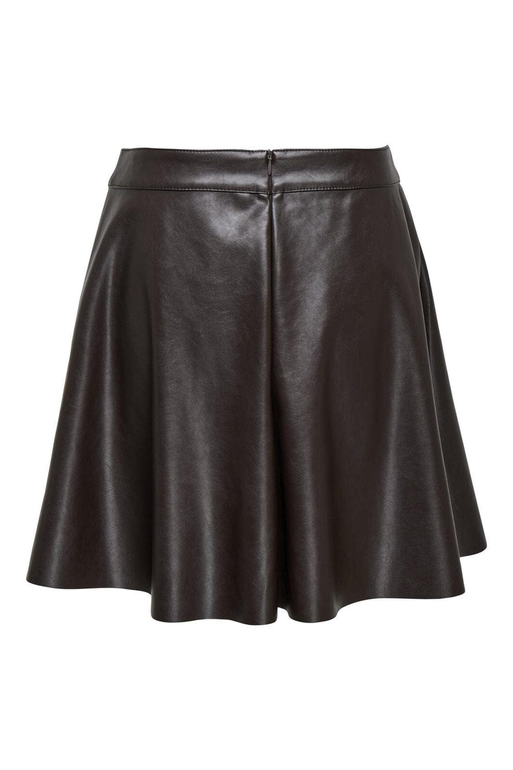 Only - Onluna Faux Leather Flared Skirt - 4869891 Black Coffee