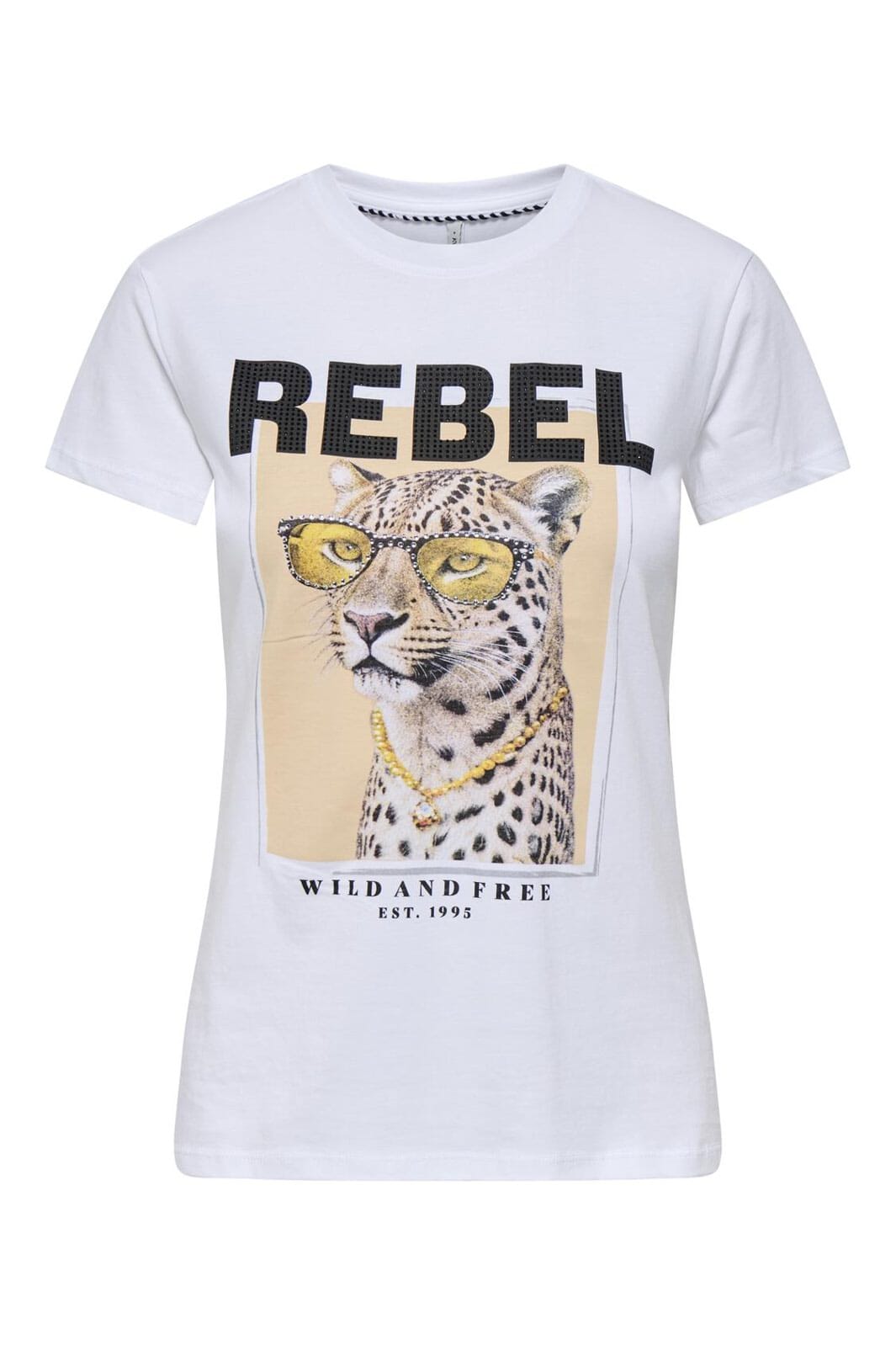 Only - Onlvibe Life S/S Glasses Top Box - 4875397 Bright White Vibe Rebel