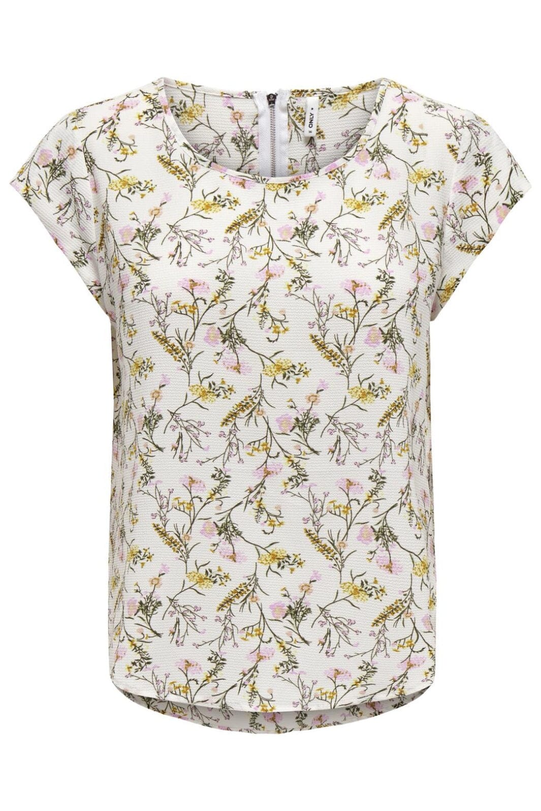 Only - Onlvic S/S Top - 4261761 White Stilky Flower Toppe
