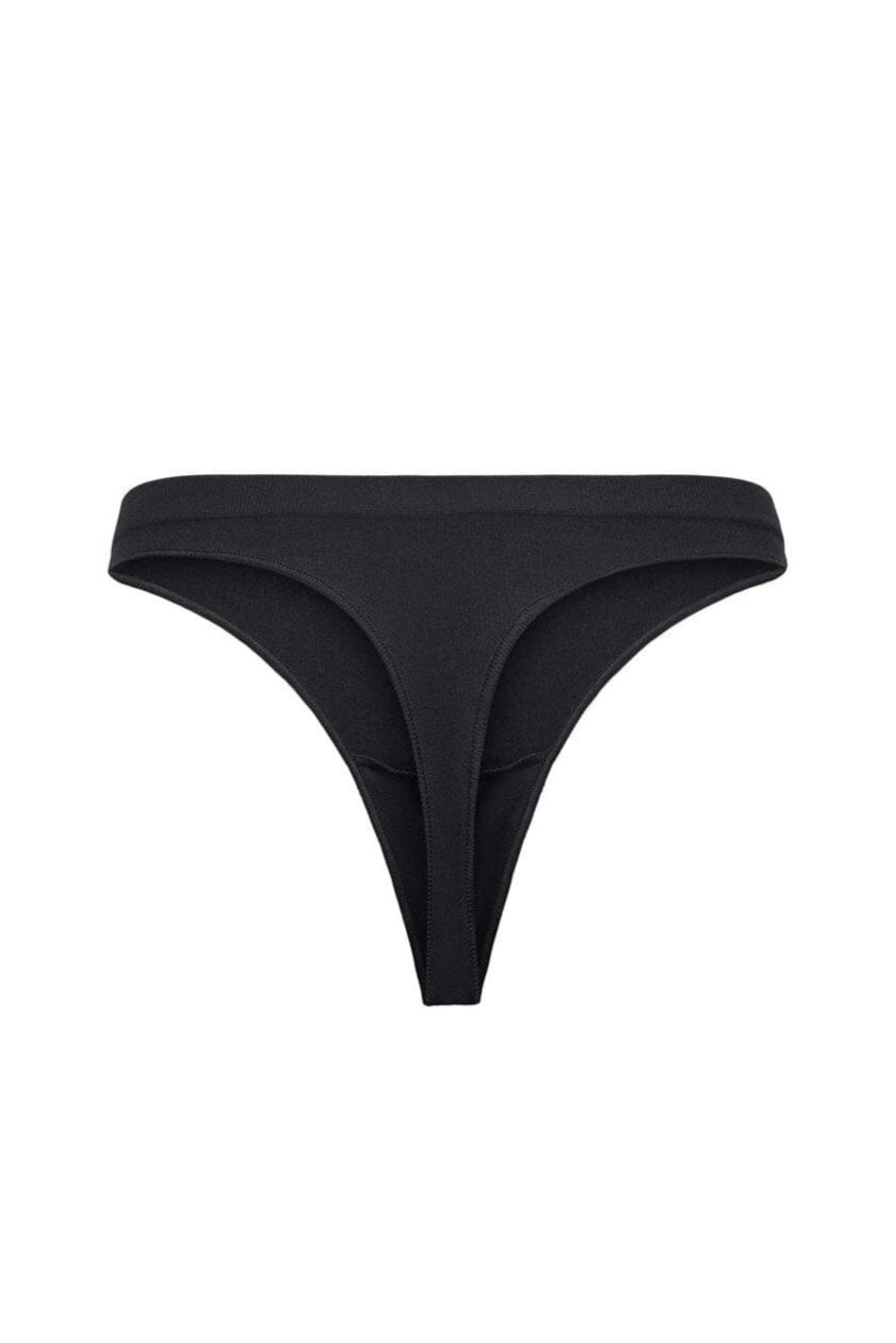 Only - Onlvicky Rib Seamless Thong Acc - 4792327 Black