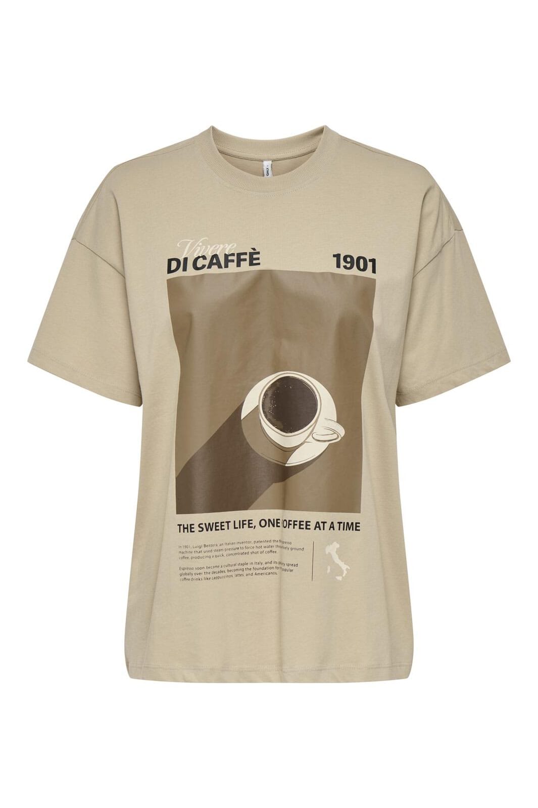 Only - Onlvivvi Life S/S Lovely Top - 4897138 Humus Caffe