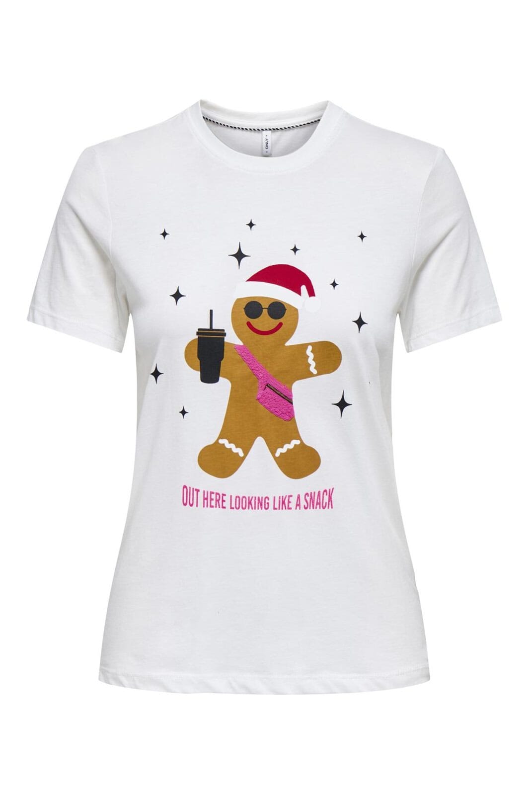 Only - Onlxmas Life Yrsa Christmas S/S Top - 4837828 Cloud Dancer Yrsa Snack