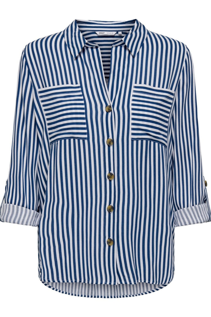 Only - Onlyasmin Shirt L/S - 4117155 Peacoat WHITE