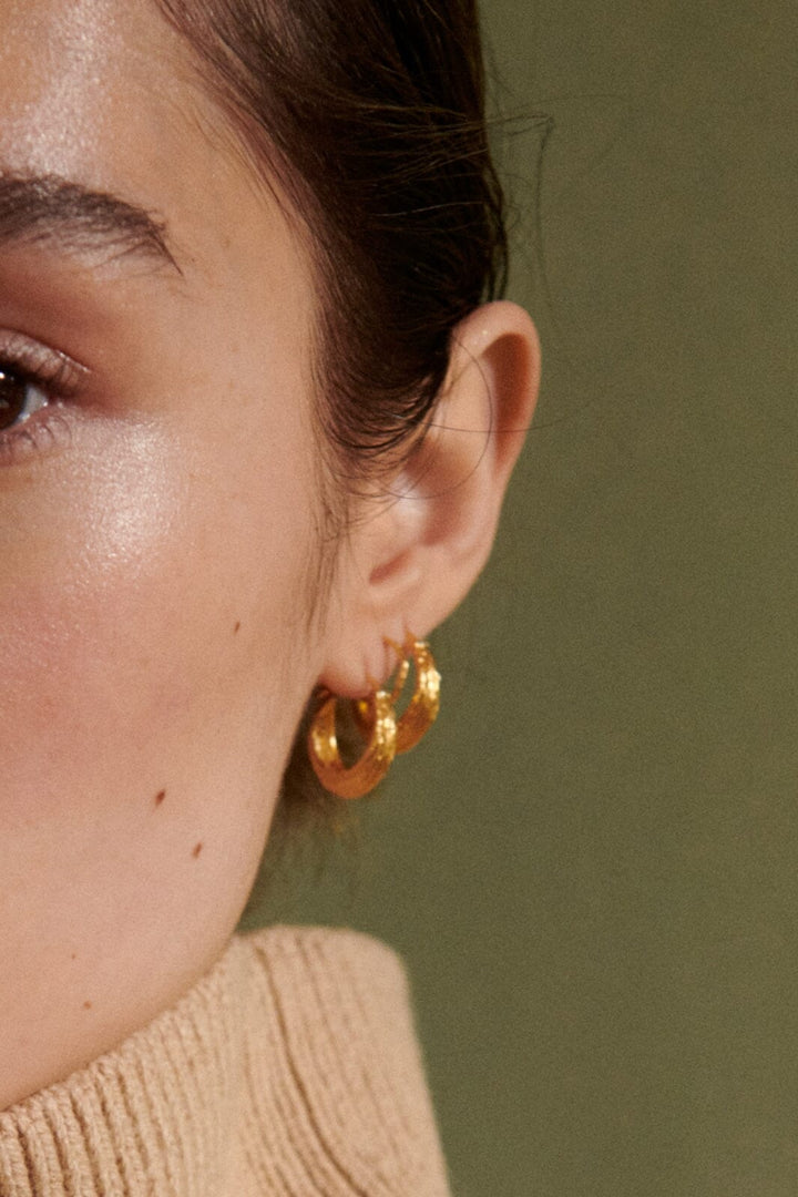 Pernille Corydon Jewellery - Small Coastline Øreringe Size 16 Mm - Gold Plated Øreringe