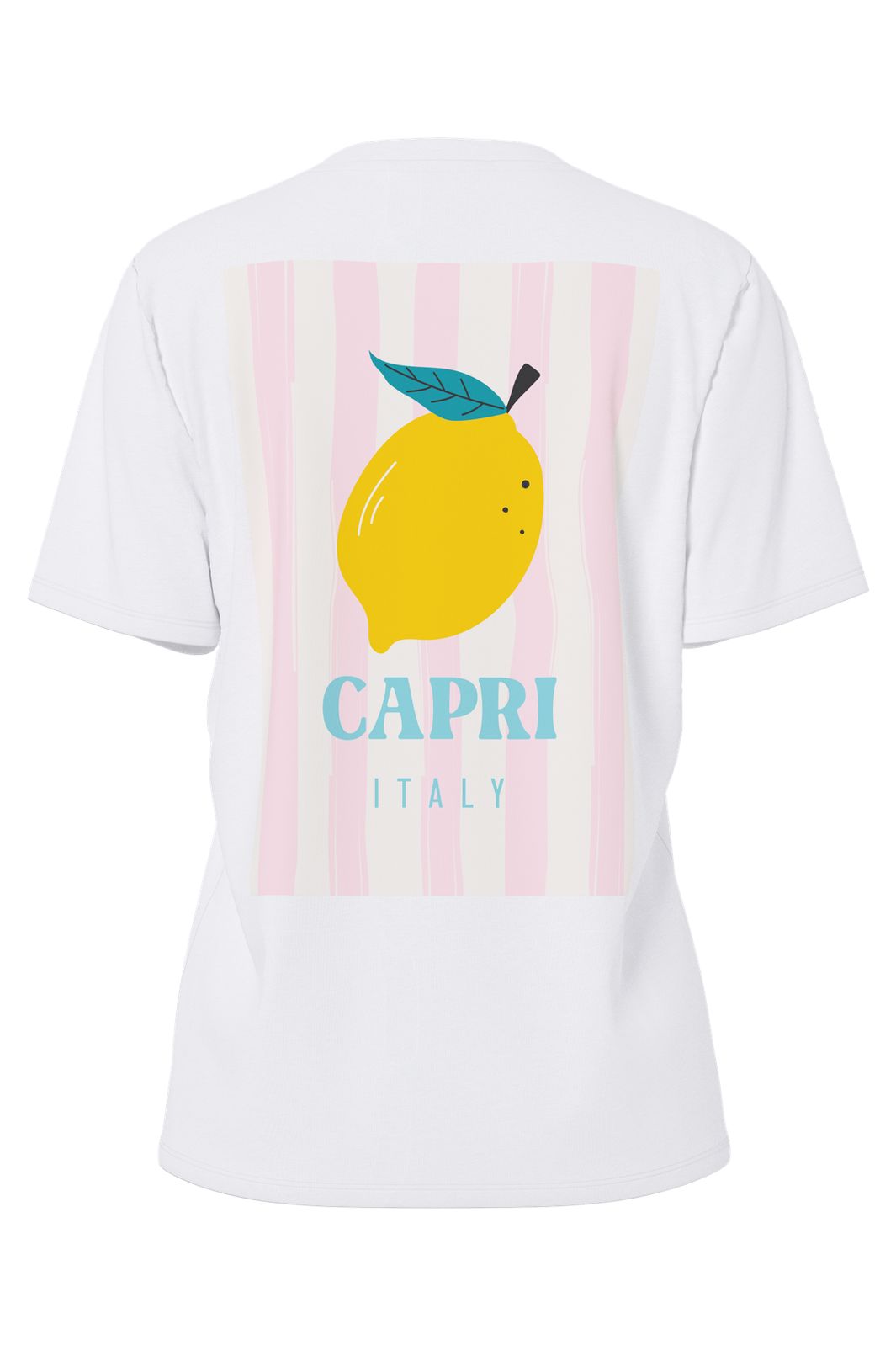 Pieces - Pcalifi Fasttrack Ss Oversize Tee - 4956829 Bright White Small Lemon In Front-Capri On The Back
