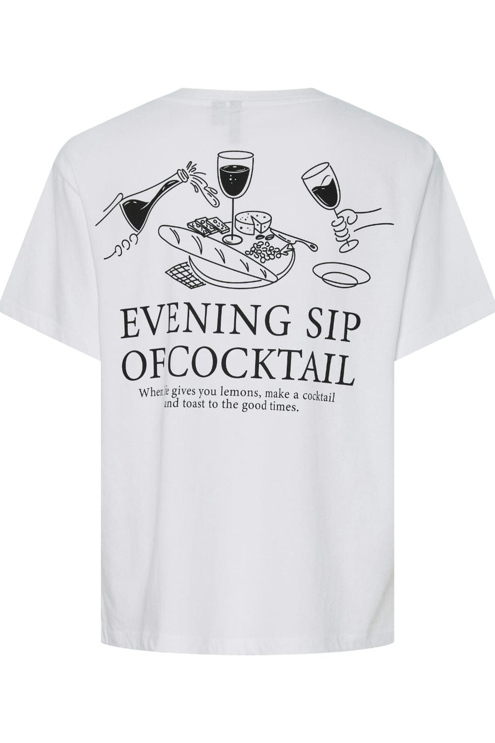 Pieces - Pcalma Ss O-Neck Loose Tee Box - 4767946 Bright White Black Evening Zip T-shirts