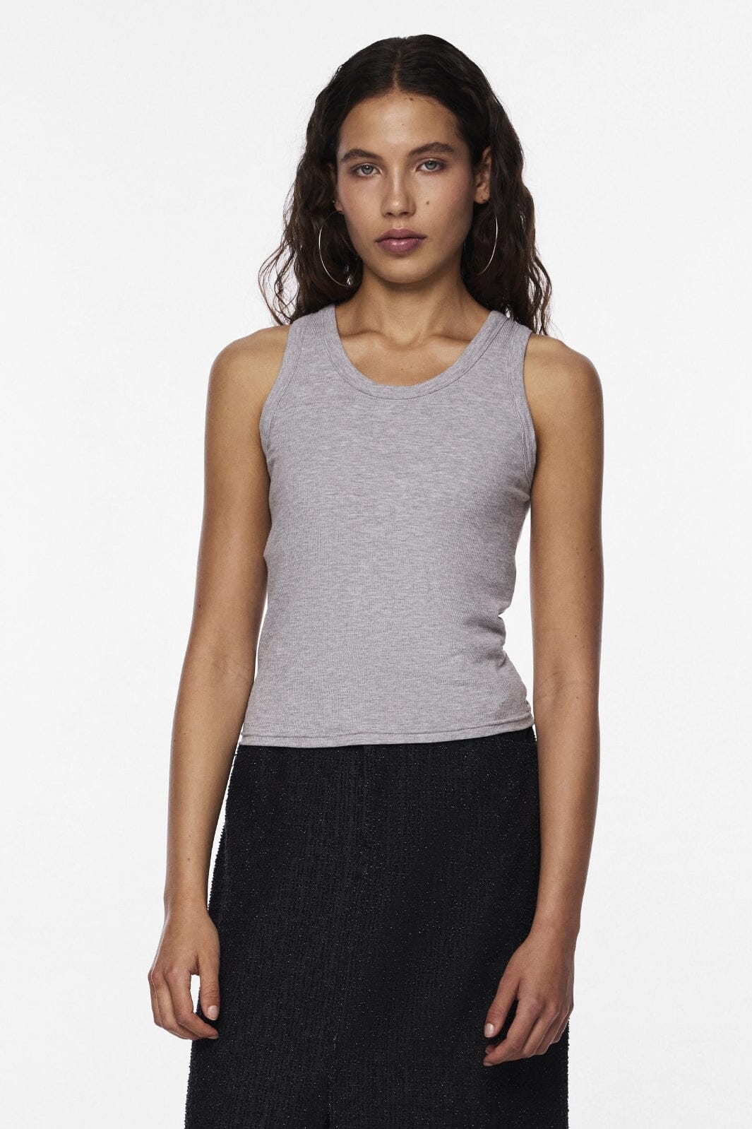 Pieces - Pcanibi Sl Bra Top - 4513760 Light Grey Melange Toppe