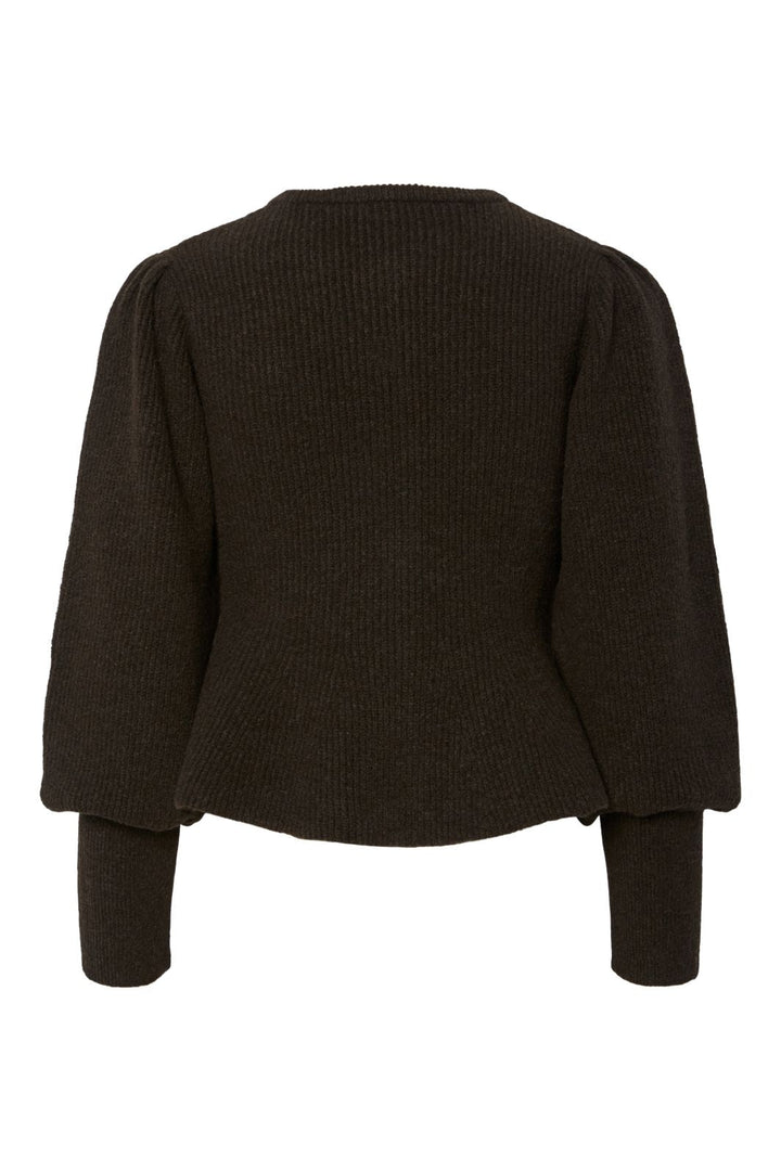 Pieces - Pcannie Ls Knit Cardigan - 4956383 Delicioso Silver Buttons