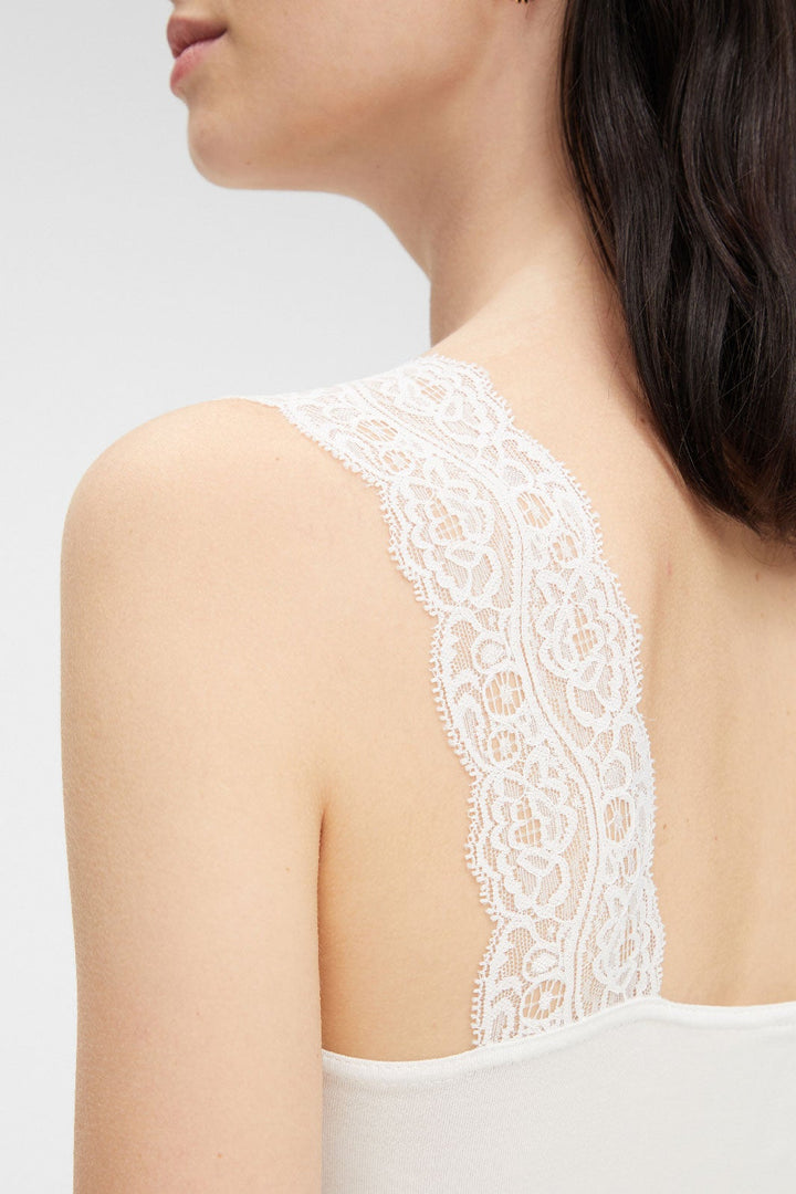 Pieces - PcBarbera Lace Top Noos - Bright White