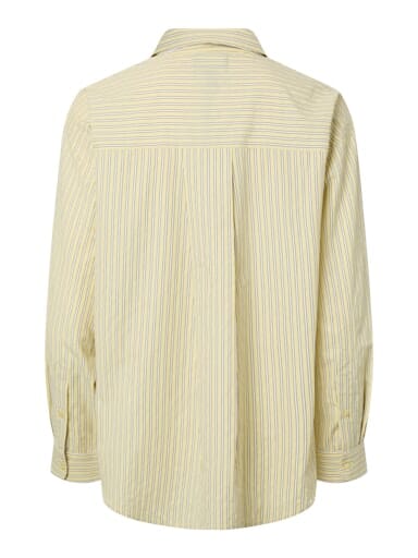 Pieces - Pcemmy Ls Loose Shirt - 5006159 French Vanilla Delicioso/White Skjorter