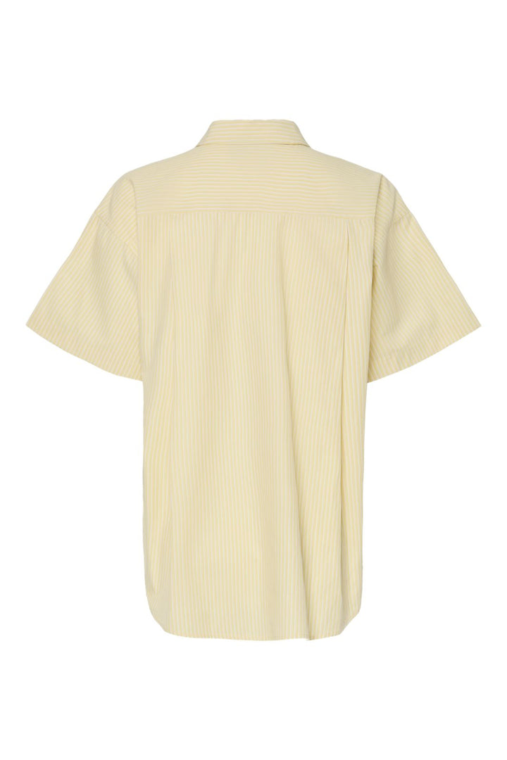 Pieces - Pcfemme Ss Loose Shirt - 4926239 Pale Banana Cloud Dancer