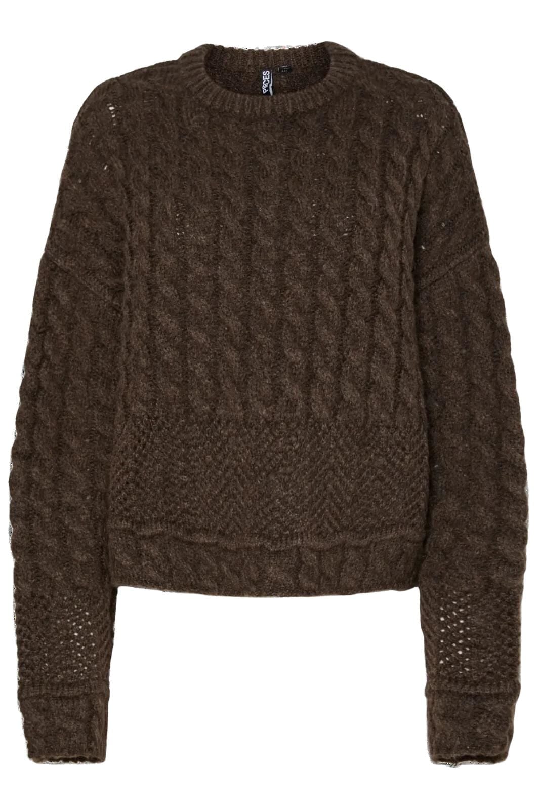 Pieces - Pcjacinthe Ls O-Neck Knit Mpa - 4819986 Morel Strikbluser