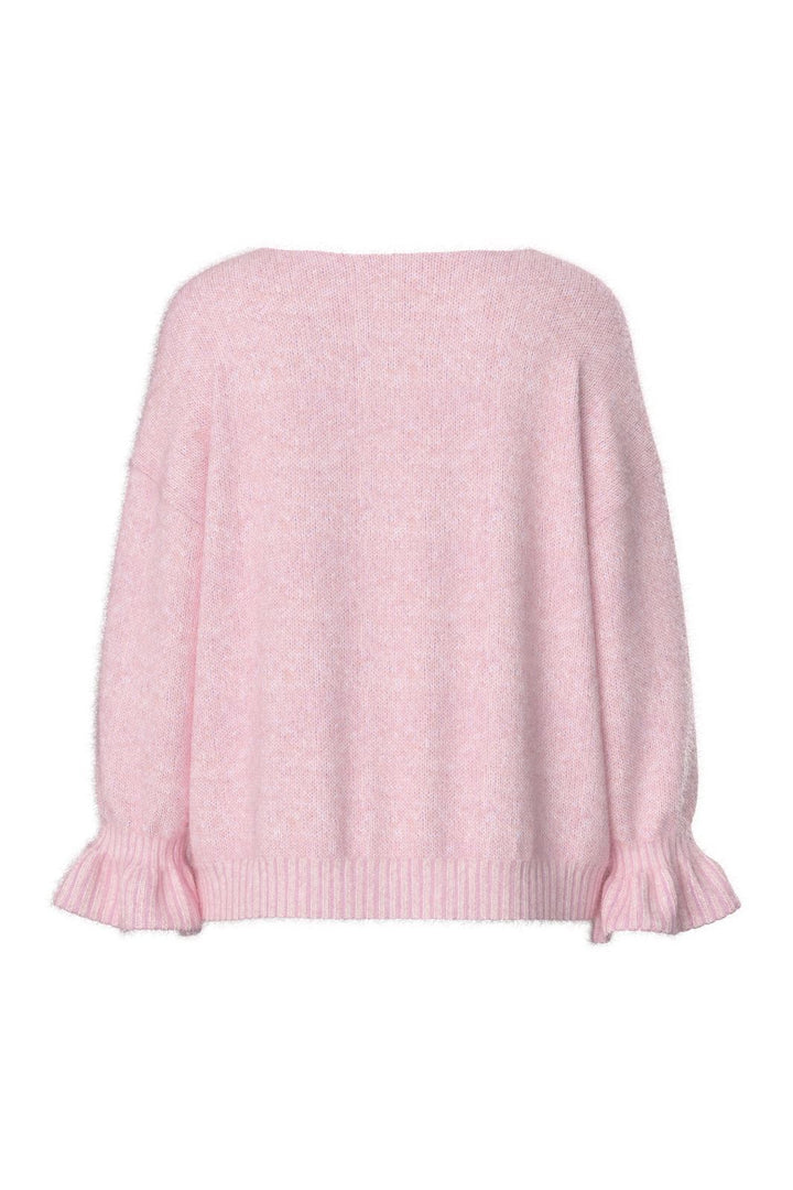 Pieces - Pcjimma Ls O-Neck Tie Knit Cardigan - 4870471 Pink-A-Boo